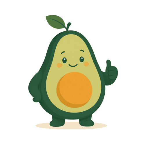 Pip the avocado mascot giving a thumbs up